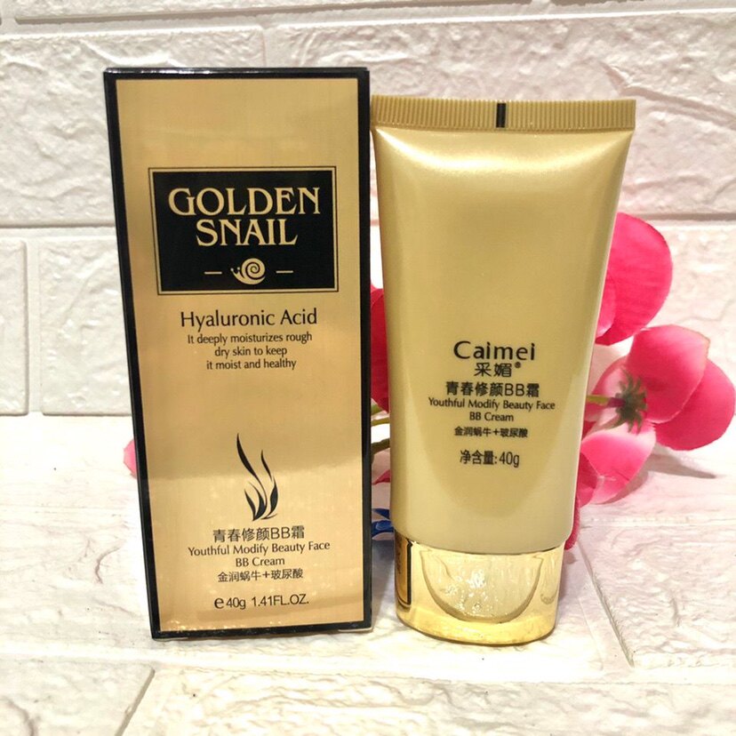 采媚金润蜗牛玻尿酸青春修颜BB霜粉底液遮瑕提亮裸妆保湿滋润女2