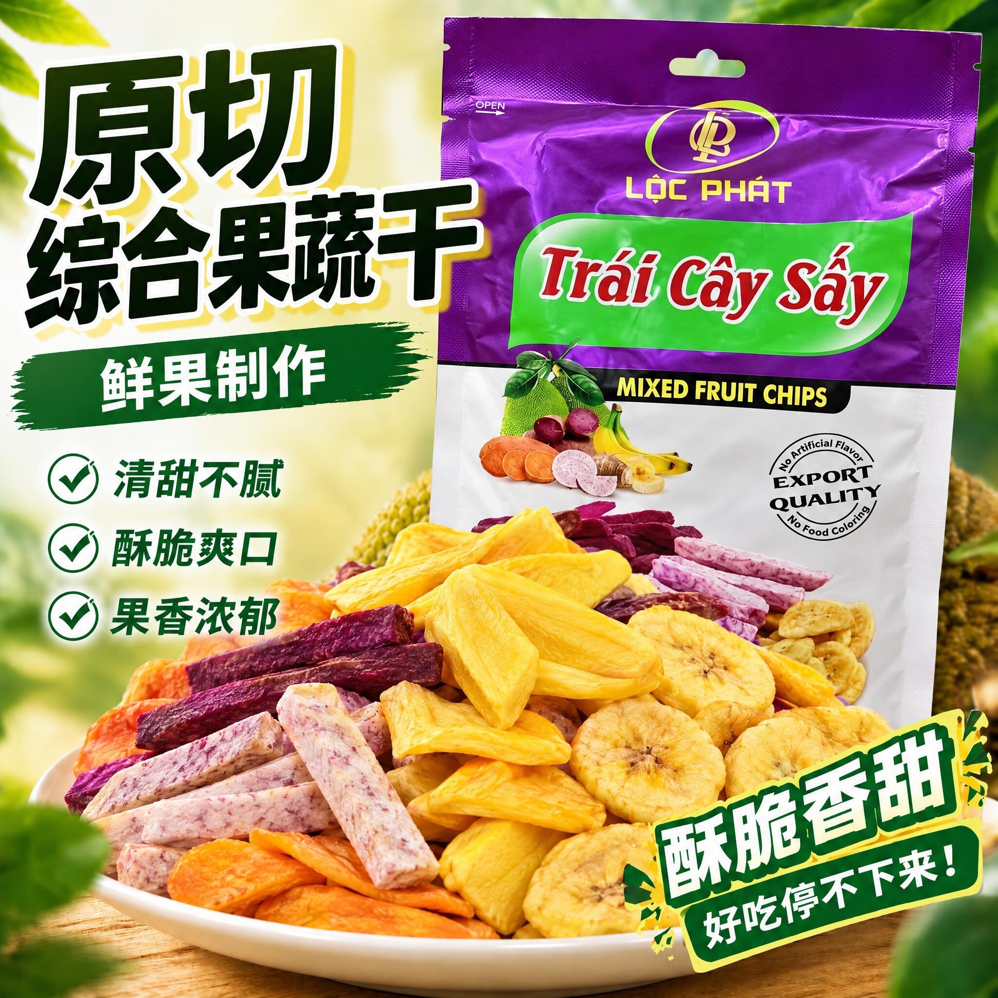越南原装进口原切鲜果综合果蔬干菠萝蜜干水果干休闲蔬果零食特产