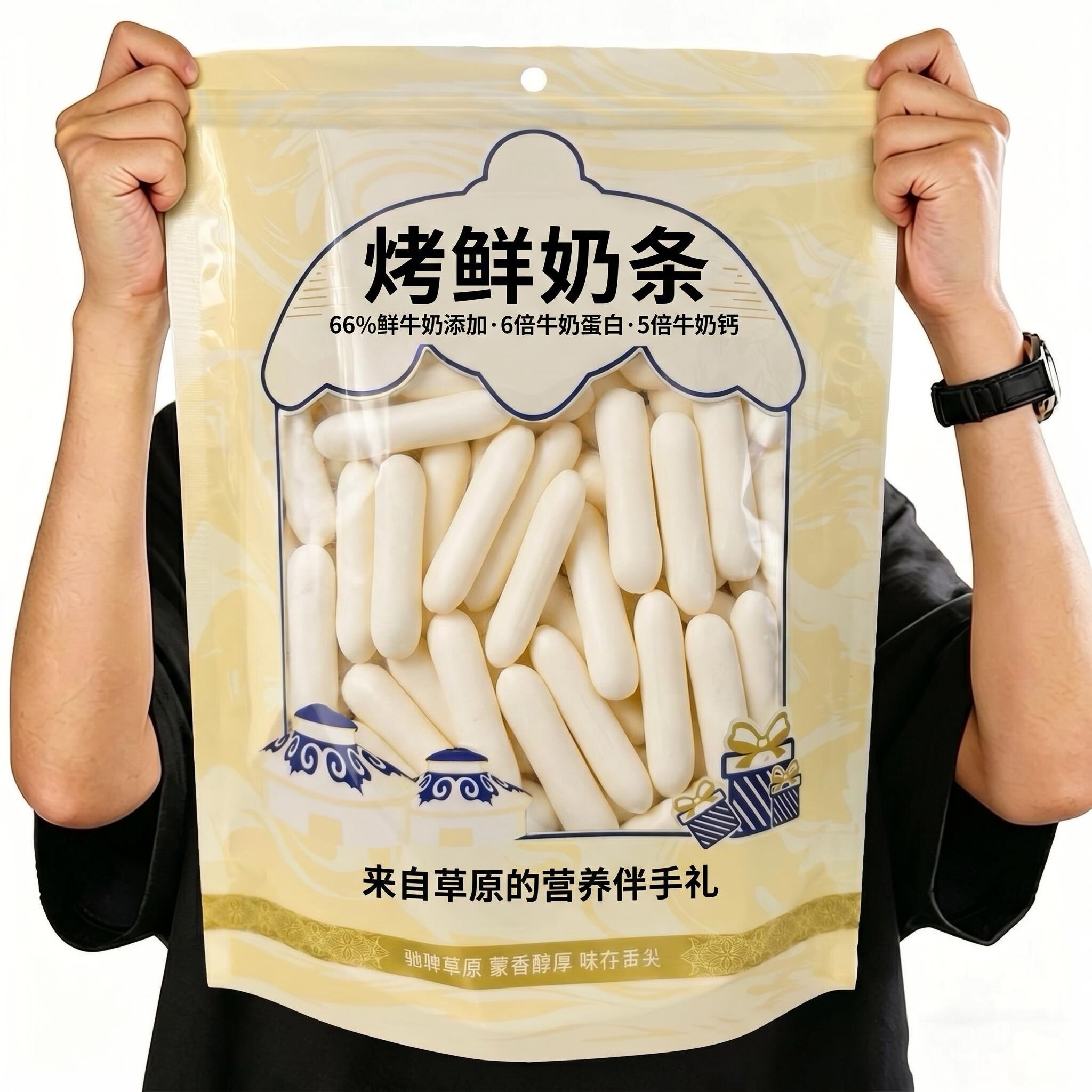 多种口味果粒烤鲜奶脆片125g图片