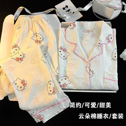 儿童睡衣女孩2025新款云朵棉春秋季夏天女童HelloKitty宝宝家居服