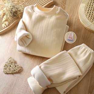 儿童加厚双面绒保暖内衣冬季宝宝套装男女童秋衣裤婴儿睡衣家居服