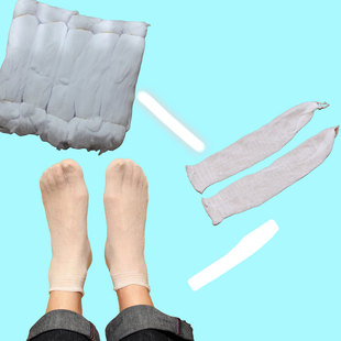 100双一次性袜子男女白色袜套足浴袜试穿鞋子袜早教袜套滑雪套脚
