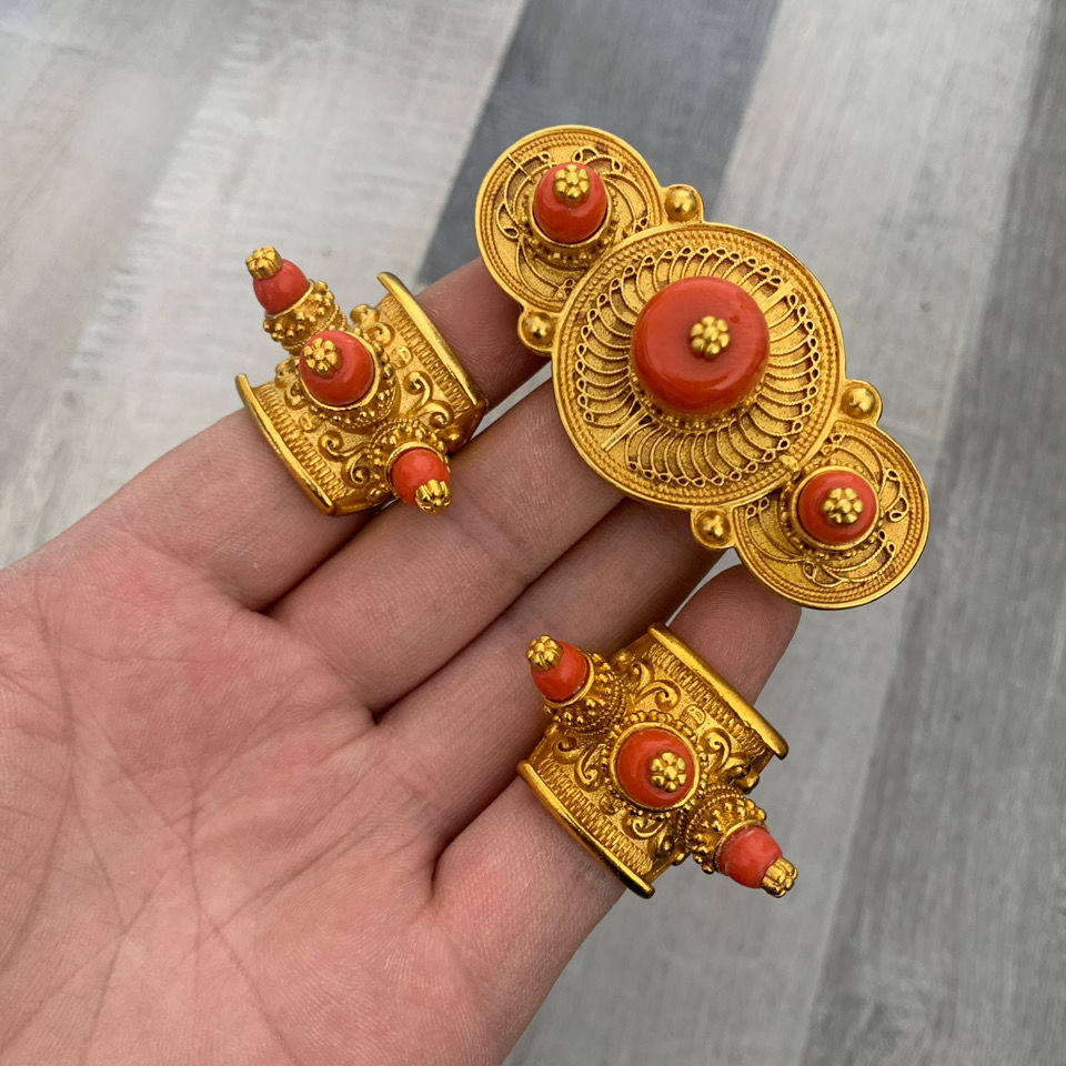 藏式镀金嘉绒藏族阿坝州小金丹巴头饰发饰民族风藏装头帕辫饰