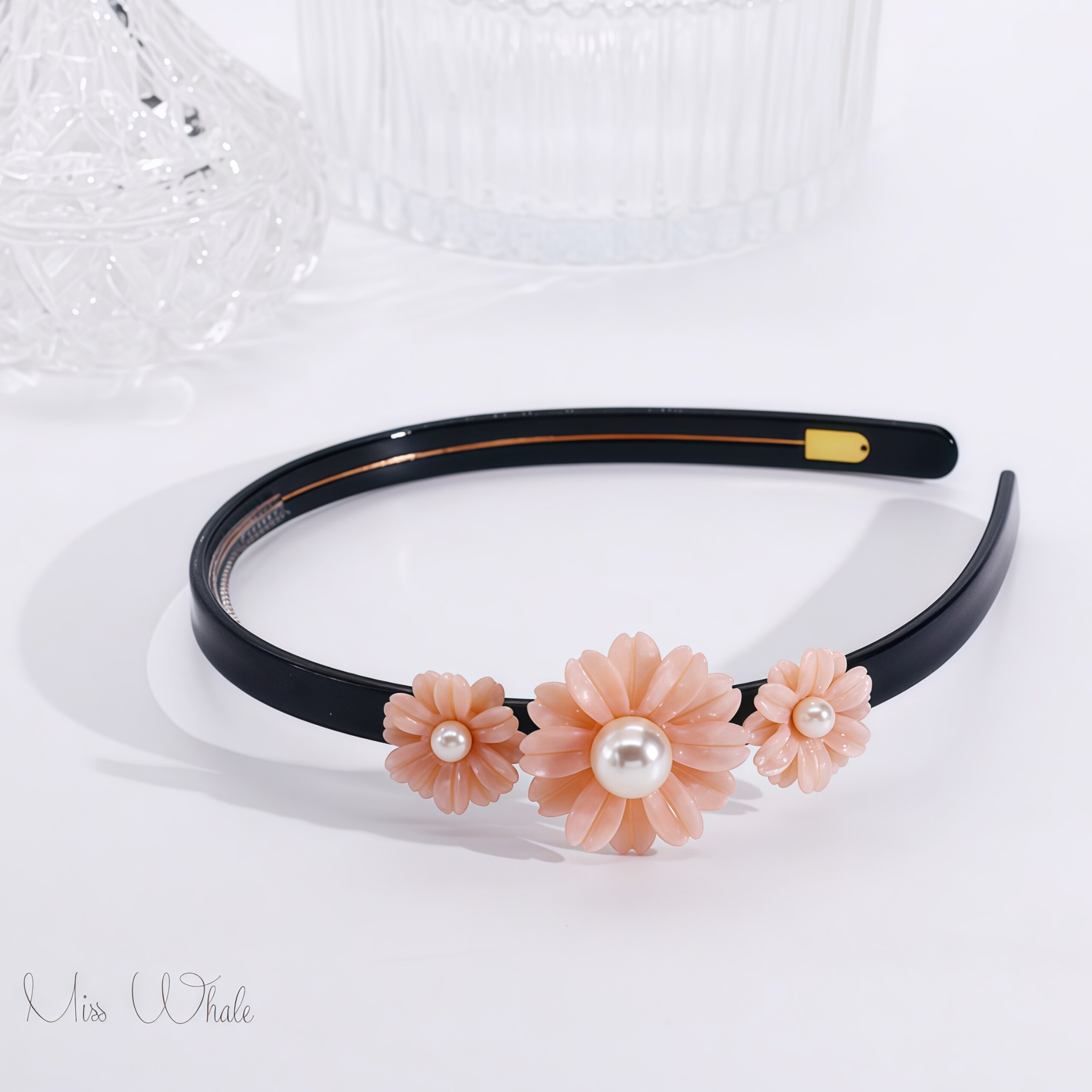 精致高档珍珠小雏菊发箍花朵发捆女百搭外出简约碎发头箍仙女头饰