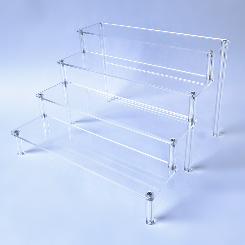 亚克力多层阶梯架手办娃娃模型收纳动漫首饰化妆品陈列展示架60CM