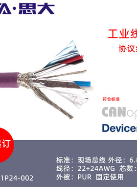 DeviceNeta总线屏蔽电缆RS485通信线UL21694四芯双绞线CANopen