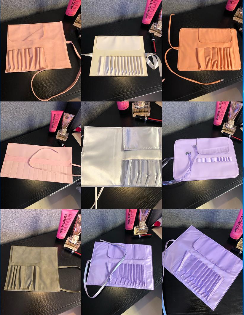 四件包邮 欧美PU多位卷筒式笔刷包化妆刷包笔包工具包 多色