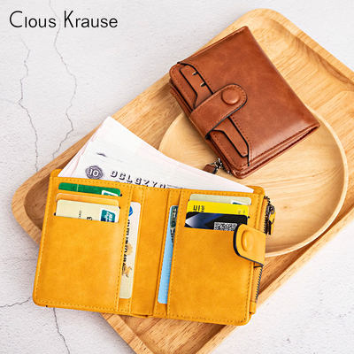 ClousKrause钱包女短款小宗设计高级感大容量多卡位二合一小钱夹