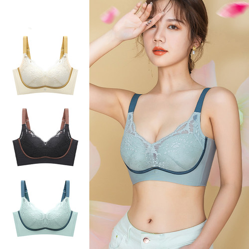 伊之美国风无钢圈聚拢火山石内衣