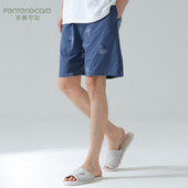 短裤 夏季 2026年新款 五分大裤 可外穿 芬腾可安纯棉睡裤 衩家居裤 男士