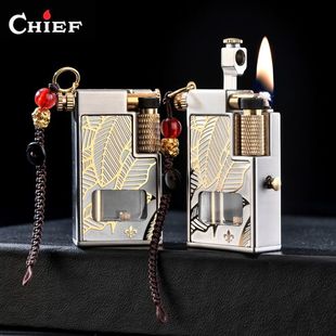 CHIEF首领升级款小钢炮抬臂煤油打火机创意双油仓待机王男士礼物