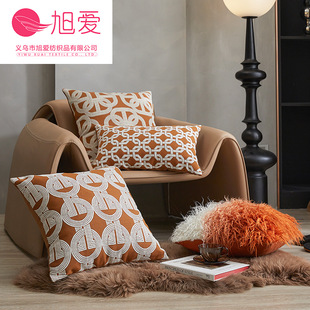 新款 高精密几何样板房沙发靠背套床头方形抱枕靠背靠枕套 简约风格