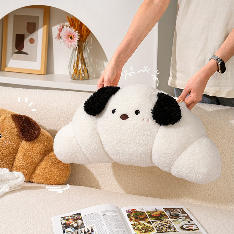 2025新款创意卡通沙发抱枕牛角包靠枕午睡枕女生睡觉毛绒玩偶靠垫,居家布艺,抱枕被,淘宝优惠券,粉丝福利购,淘宝优惠卷