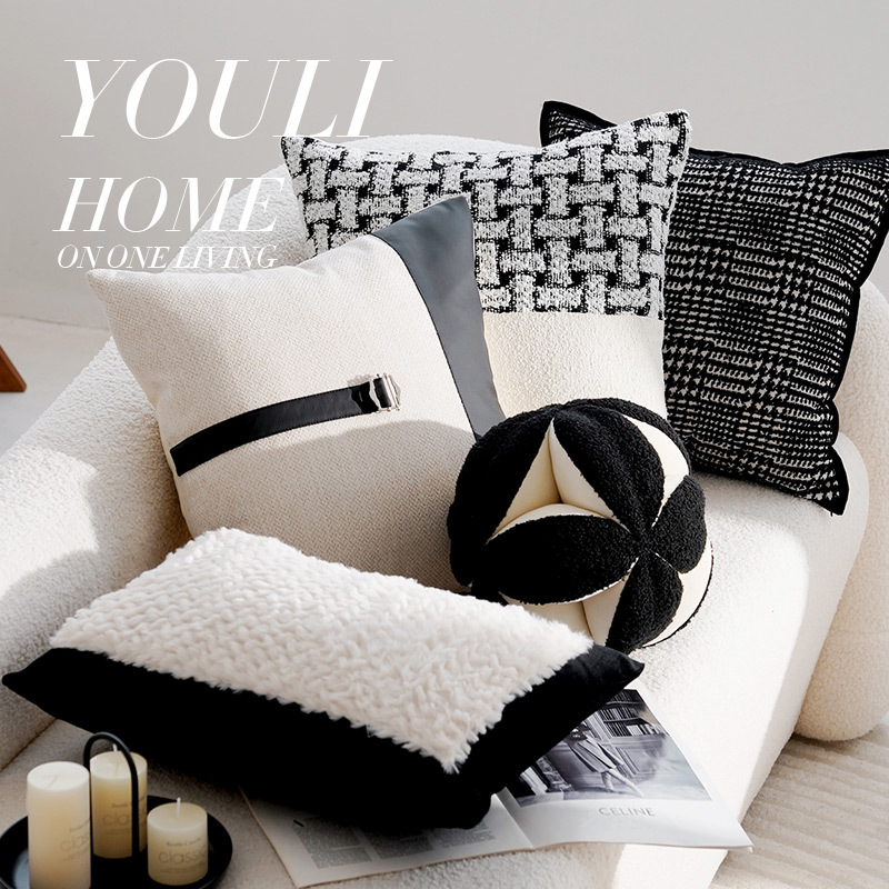 奶油色轻奢抱枕套靠枕抱枕沙发客厅靠垫靠背飘窗含芯跨境