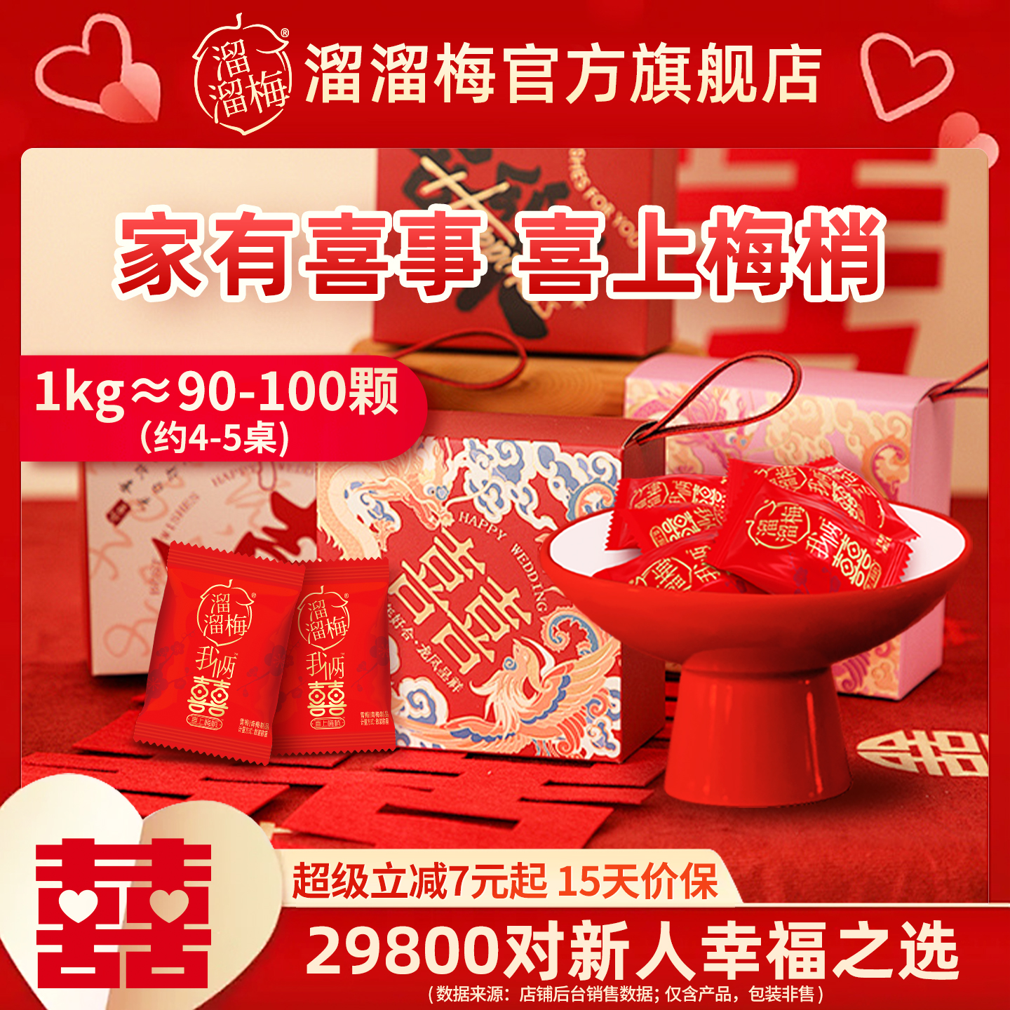 溜溜梅喜糖喜上梅梢结婚伴手1kg