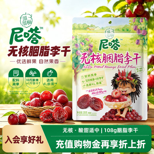【溜溜梅尼嗒果干】溜溜梅无核胭脂李干配料简单办公休闲零食