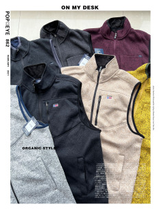 加大码 户外钓鱼保暖立领防风马甲背心外套大码 秋冬季 外贸原单男士