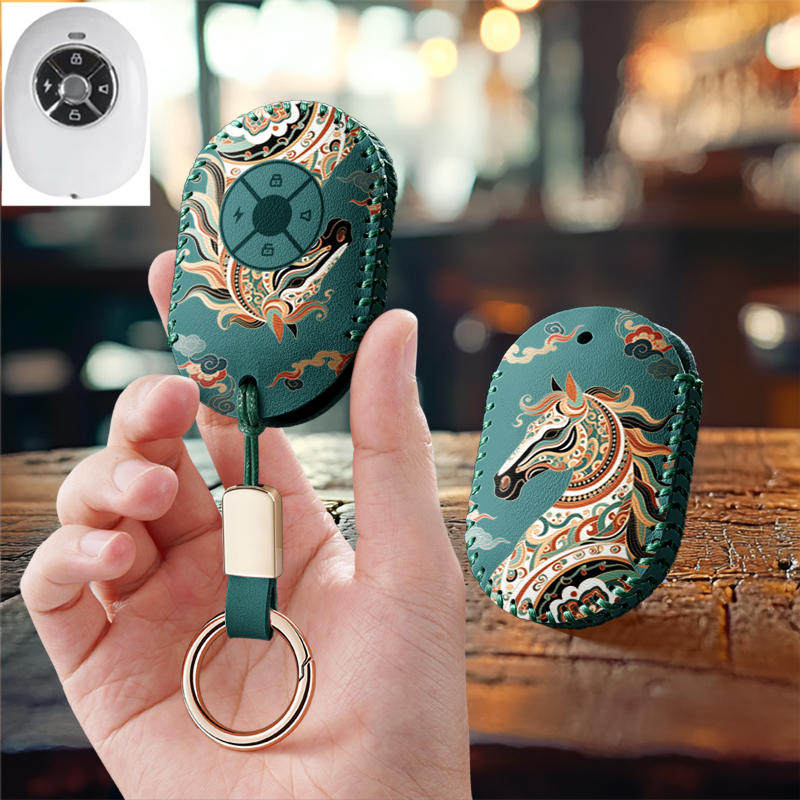 适用绿源电动车钥匙套台铃雅迪爱玛新日G5鸟希洛普滑板包扣链壳女