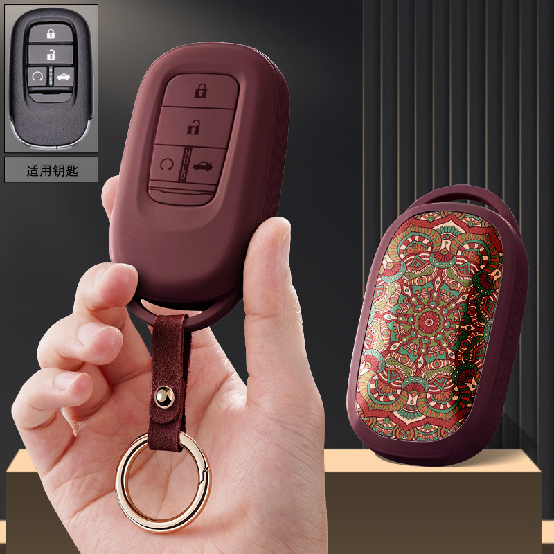 适用本田23款Crv缤智Xrv皓影十一代思域型格汽车钥匙套包壳扣女22