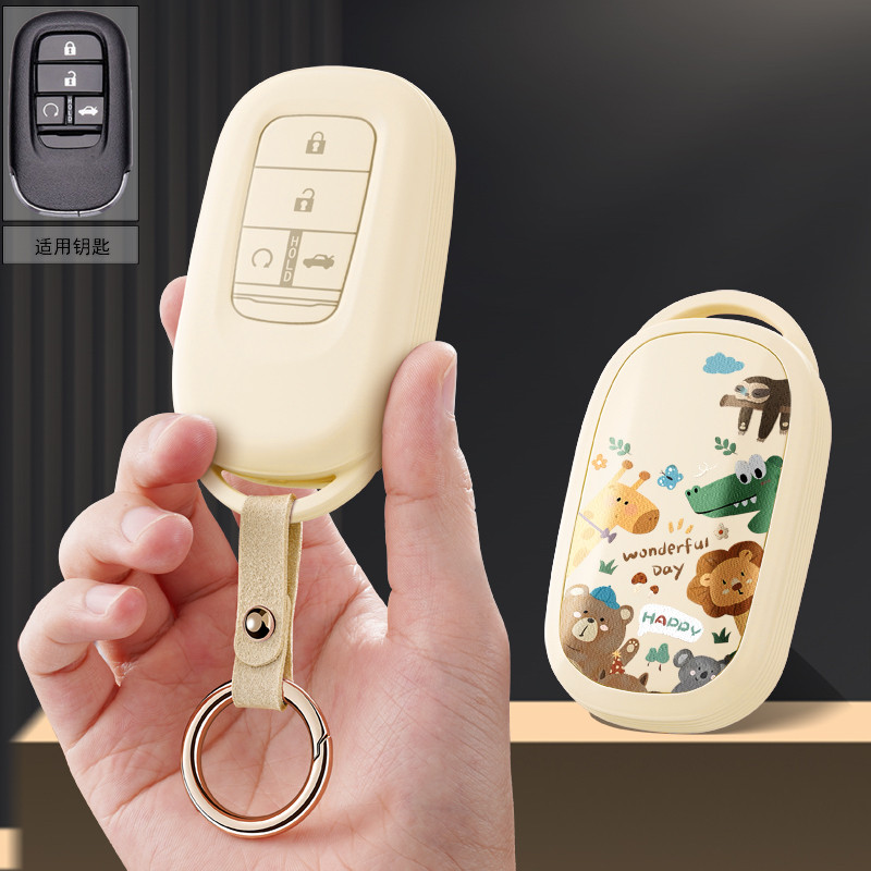 适用本田23款Crv缤智Xrv皓影十一代思域型格汽车钥匙套包壳扣女22