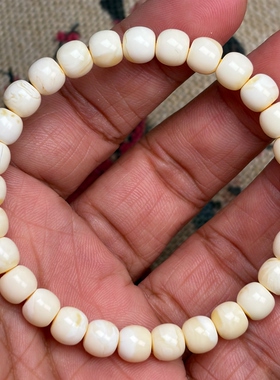 天然瓷白蜜蜡7.3/6.8高桩颗颗精选全品精工归圆俄料无优化配地大