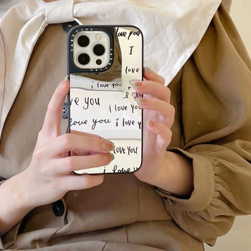 CASETiFY爱你一百遍情人节16适用于iPhone14/13/15ProMax镜面手机壳艺术15plus高级感简约个性diy防摔保护套x