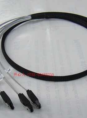 SAS线 Mini SAS 直SFF-8087 TO SATAx4 1米带铁片锁