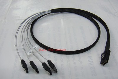 SAS线 Mini SAS 直SFF-8087 TO SATAx4 1米带铁片锁