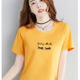 2026新款白色短袖T恤女夏装纯棉宽松修身气质圆领半袖体恤上衣潮