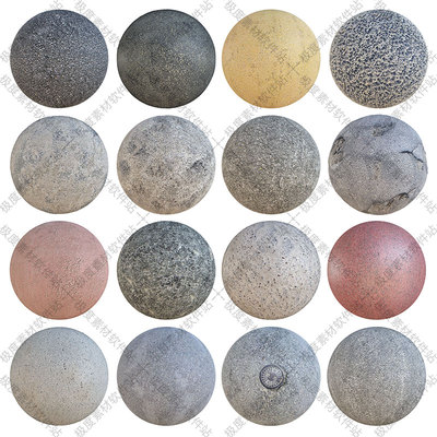 C4D 3dmax KeyShot VRay沥青水泥路面墙面8K高清无缝贴图纹理素材