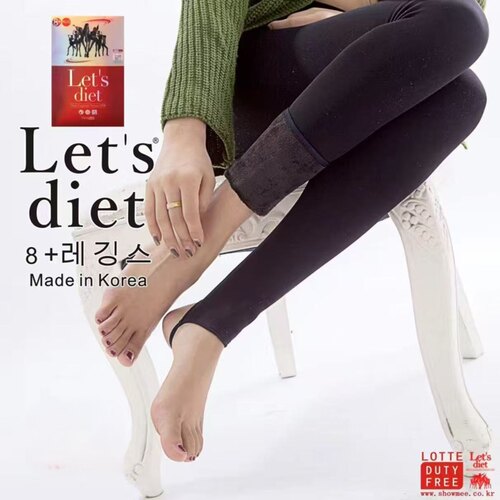 韩国瘦腿袜lets diet8号9号加绒加厚羊羔打底裤袜女水貂绒保暖裤