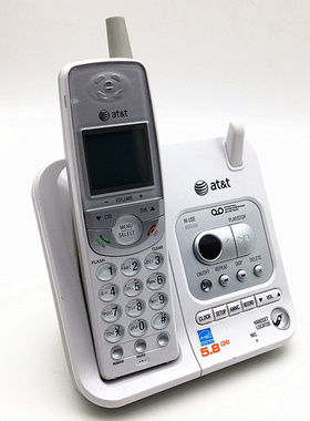 AT&T el42108 ATT 数字无绳电话机家用办公挂墙5.8GHz固定座机