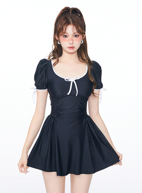 2022新款泳衣女夏连体裙式保守ins遮肚显瘦学生少女仙女范泡温泉