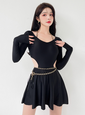 2022新款泳衣女连体遮肚显瘦夏防晒保守ins两件套学生少女泡温泉