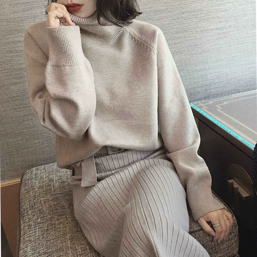 Ретро элегантная шерстяная трикотажная цветная рубашка, свитер