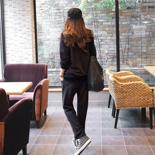 Осенний комплект, модный утепленный спортивный костюм, свитшот для отдыха