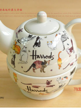 英式茶壶harrods陶瓷杯冷水壶热水壶功夫茶具生日圣诞礼物西高地