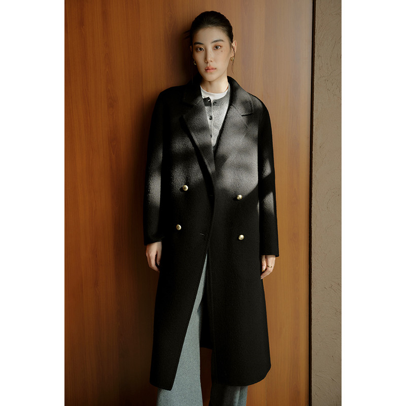 独束大码【苏黎世大衣】简约通勤双面毛呢外套轻奢混纺羊毛大衣