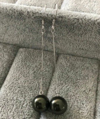 耳环金色正圆时尚天然淡水珍珠