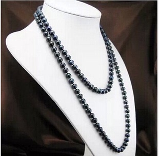 大溪地黑色珠促销 11MM天然海水珍珠项链毛衣链 天然珍珠10 定制款