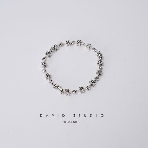 davidstudio925纯银朋克风手链