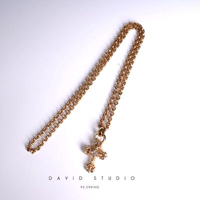 david全手工22k黄金中号火焰真钻