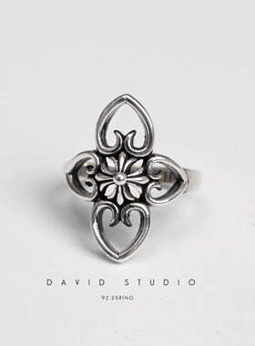 david全手工s925纯银镂空戒指