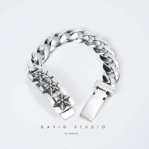 davidstudio925纯银光面手链