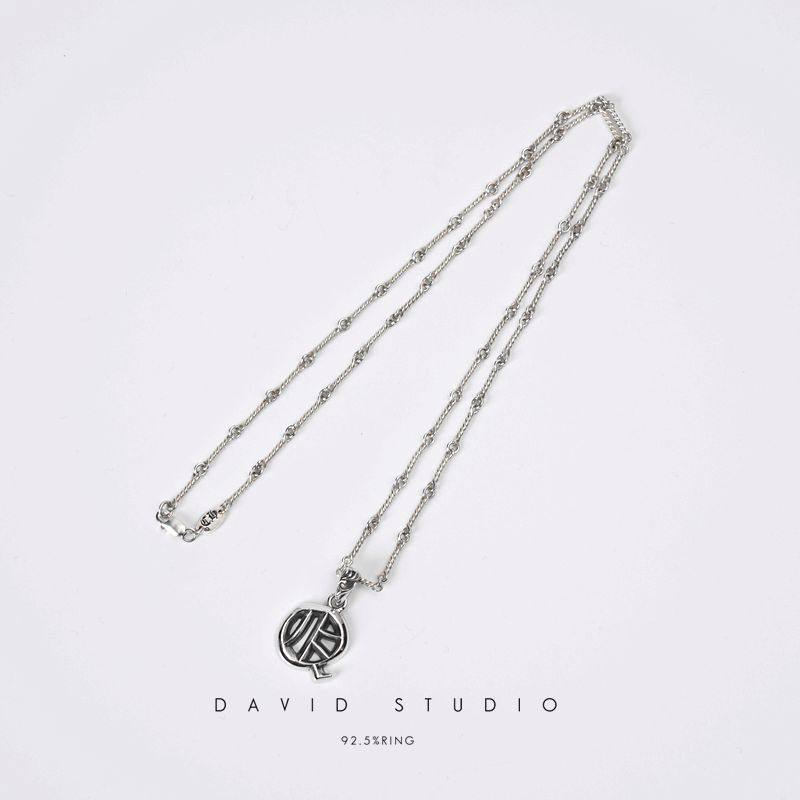davidstudio925纯银做旧吊坠图片