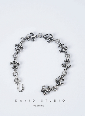 davidstudio925纯银船锚童军花