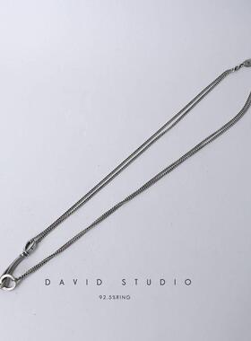 David studio925纯银十字架男女情侣款吊坠项链werkstatt munchen