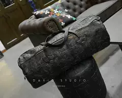 David Customized S925 Italian First-Layer Cowhide Cross Laser-Engraved Sterling Silver Handmade Large Travel Backpack