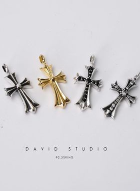 经典机车朋克风潮人十字架吊坠