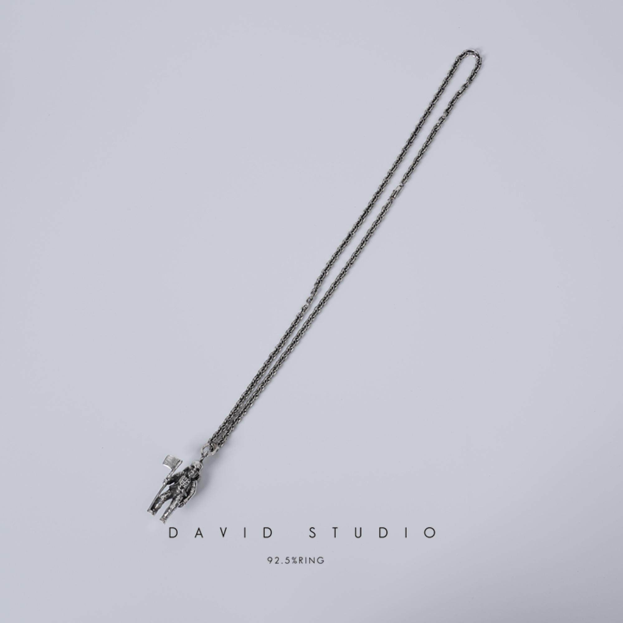 davidstudio925纯银航天员骷髅图片
